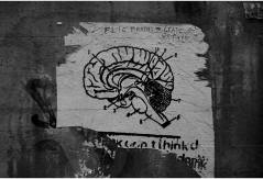 Ein Street-Art Kunstwerk des Gehirns