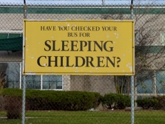 sign sleeping children